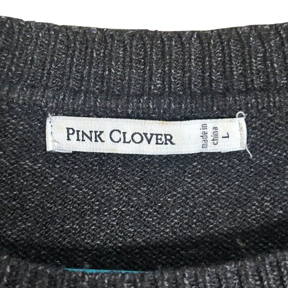 Pink Clover Women's Large Dark Gray Button Detail Knit Sweater EUC - Picture 4 of 10